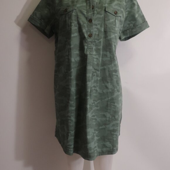 NWT Womens Vineyard Vine Tonal Camo Sage Olive Polo Margo Shirtdress 16 - Picture 10 of 16